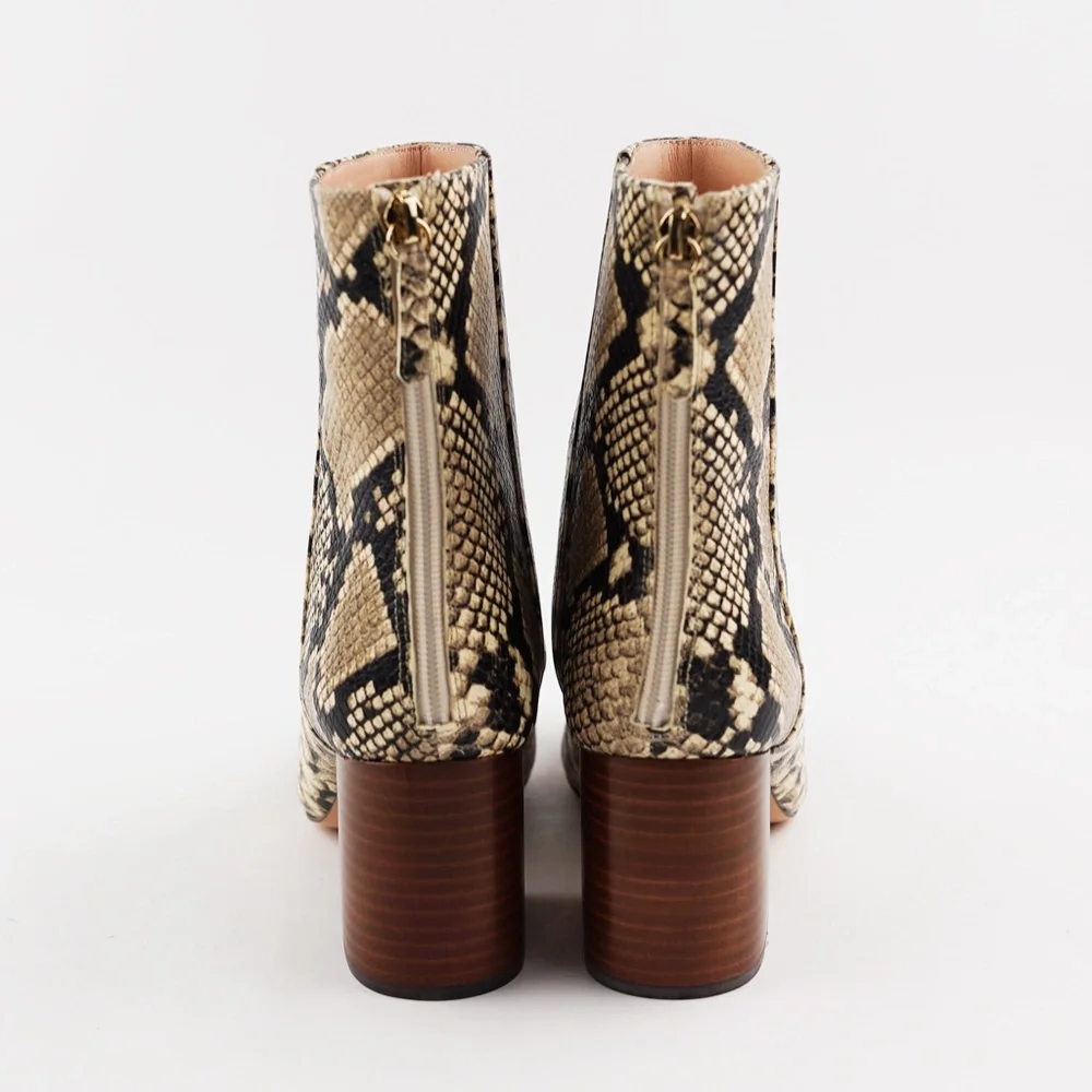 New J.CREW Size 8.5 Sadie Boots in Snake-Embossed Leather - Picture 6 of 7